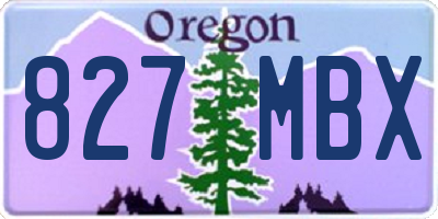 OR license plate 827MBX