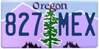 OR license plate 827MEX
