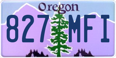 OR license plate 827MFI