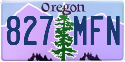 OR license plate 827MFN