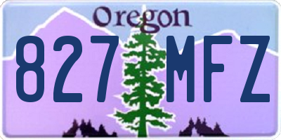 OR license plate 827MFZ