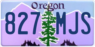 OR license plate 827MJS