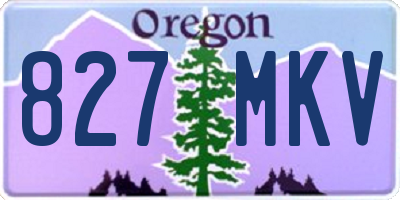 OR license plate 827MKV