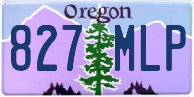 OR license plate 827MLP