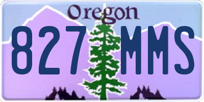 OR license plate 827MMS