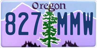 OR license plate 827MMW
