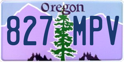OR license plate 827MPV