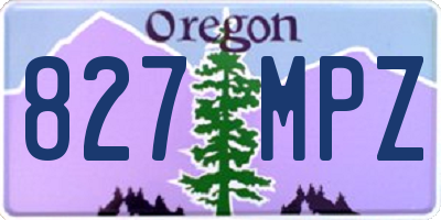 OR license plate 827MPZ