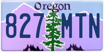 OR license plate 827MTN