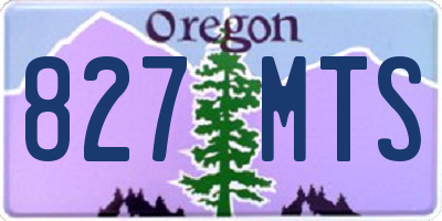 OR license plate 827MTS