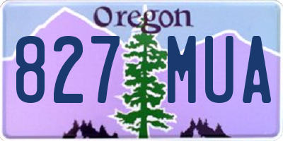 OR license plate 827MUA