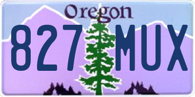 OR license plate 827MUX