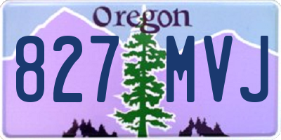 OR license plate 827MVJ