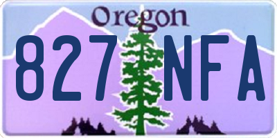 OR license plate 827NFA