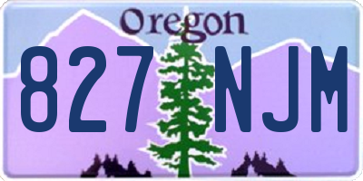 OR license plate 827NJM