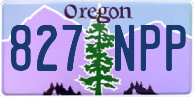 OR license plate 827NPP