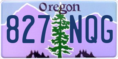 OR license plate 827NQG