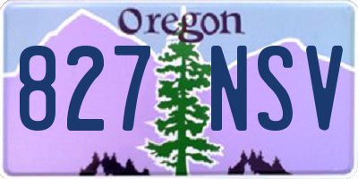 OR license plate 827NSV