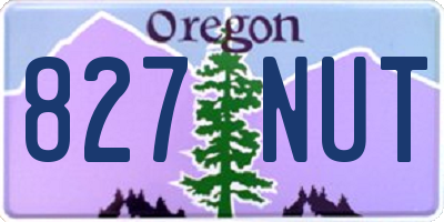 OR license plate 827NUT