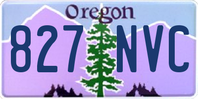 OR license plate 827NVC