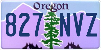 OR license plate 827NVZ
