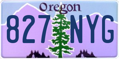 OR license plate 827NYG