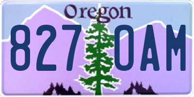 OR license plate 827OAM