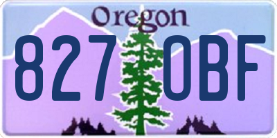 OR license plate 827OBF