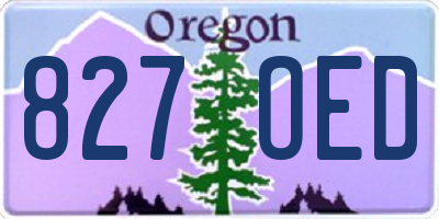 OR license plate 827OED