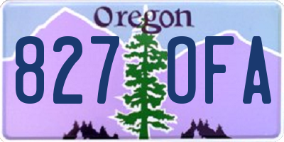 OR license plate 827OFA