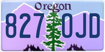 OR license plate 827OJD