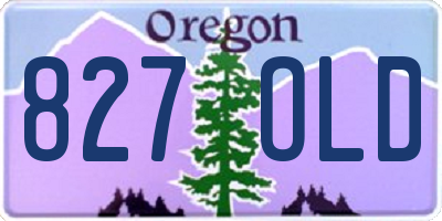 OR license plate 827OLD
