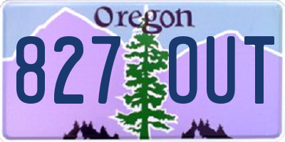 OR license plate 827OUT
