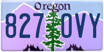 OR license plate 827OVY