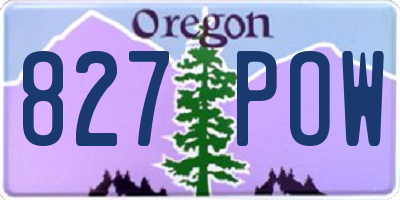 OR license plate 827POW