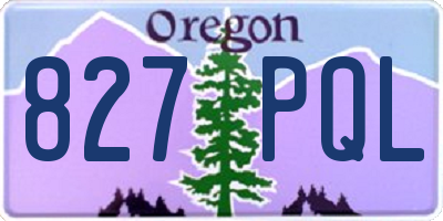 OR license plate 827PQL