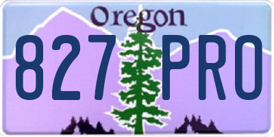 OR license plate 827PRO