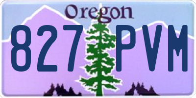 OR license plate 827PVM