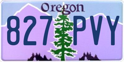 OR license plate 827PVY