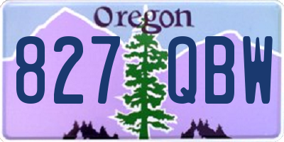 OR license plate 827QBW