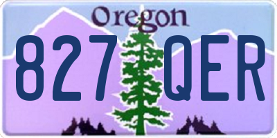 OR license plate 827QER