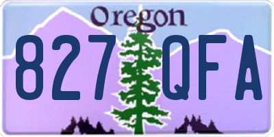 OR license plate 827QFA