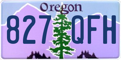 OR license plate 827QFH