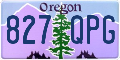 OR license plate 827QPG