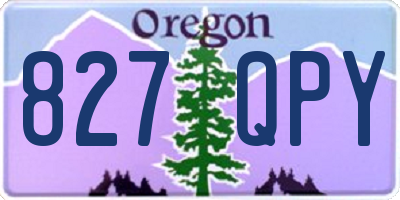 OR license plate 827QPY