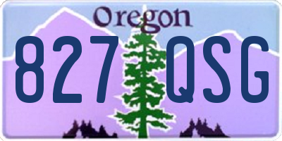 OR license plate 827QSG