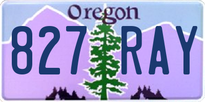OR license plate 827RAY