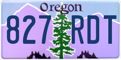 OR license plate 827RDT