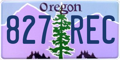OR license plate 827REC