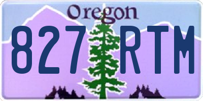 OR license plate 827RTM